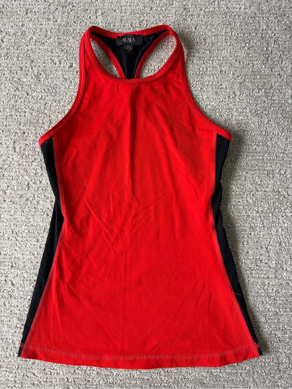 Alaia Red and Black Racerback Tank Top